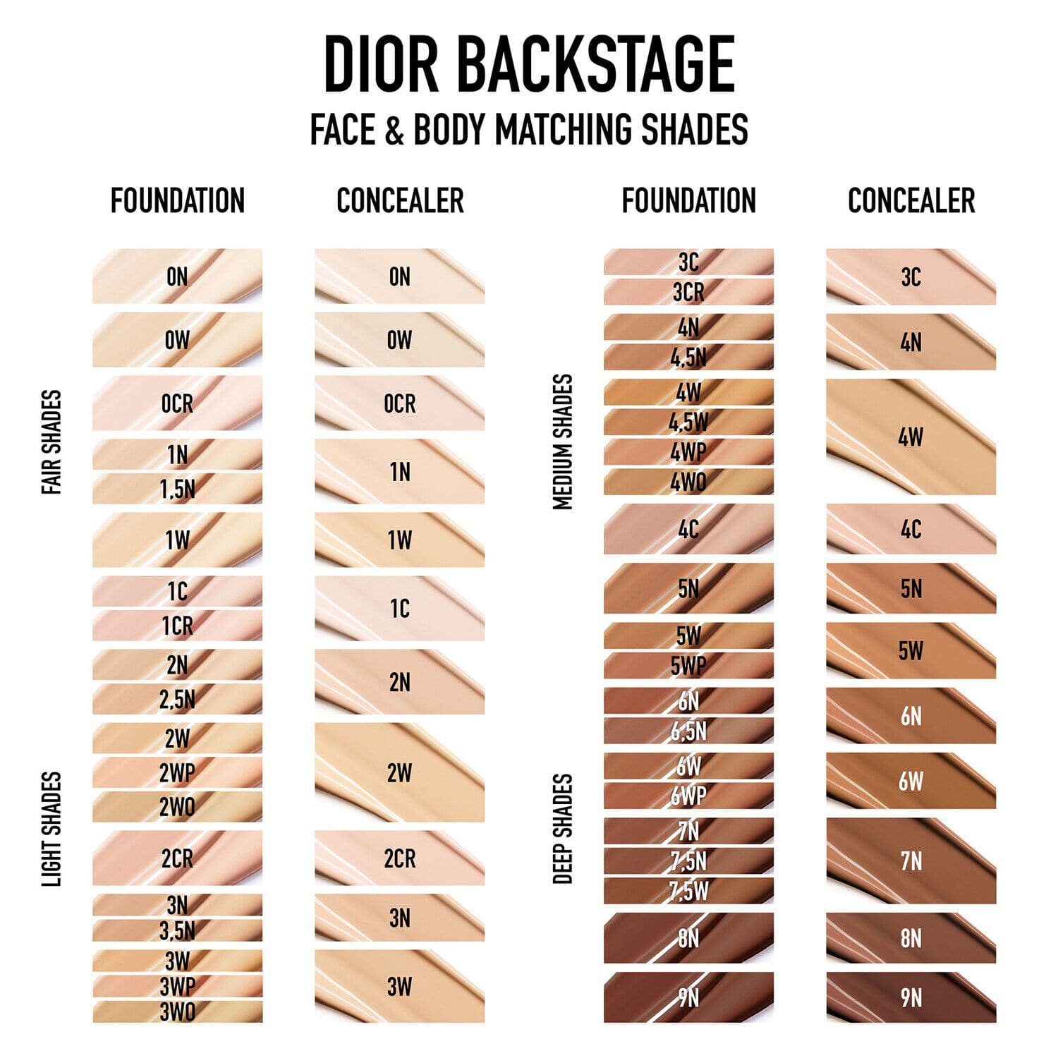 DIOR BACKSTAGE Fond de ten fata si corp DIOR Fond de Ten SEPHORA