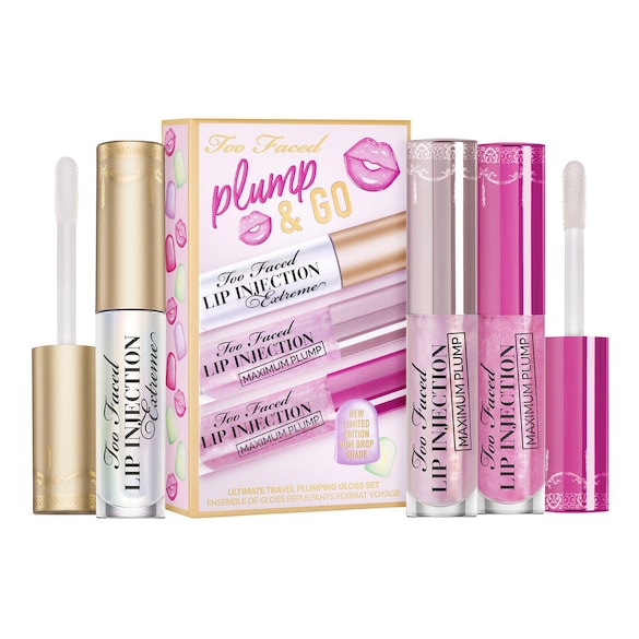 Plump & Go Plumping - Set gloss de buze, Too Faced