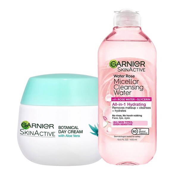Rosewater Routine (Micellaire & Day Cream With Rosewater), LABO GARNIER