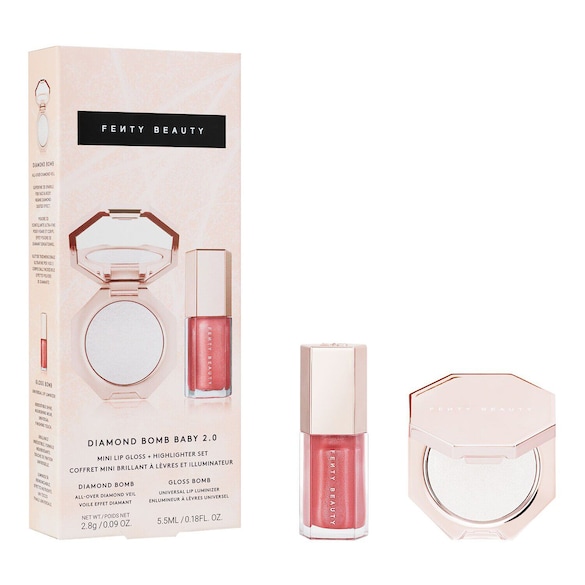 Diamond Bomb Baby Mini Lip Gloss & Highlighter - Set machiaj, Fenty Beauty