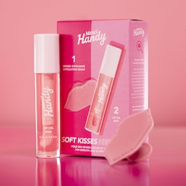 Kit Soft Kisses Heroes - Ulei pentru buze si perie exfoliere