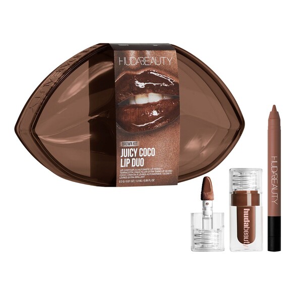 Juicy Coco Lip Duo Kit - Trusa de machiaj de buze, Huda Beauty