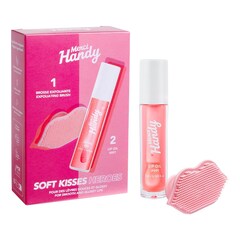 Kit Soft Kisses Heroes - Ulei pentru buze si perie exfoliere, Merci Handy