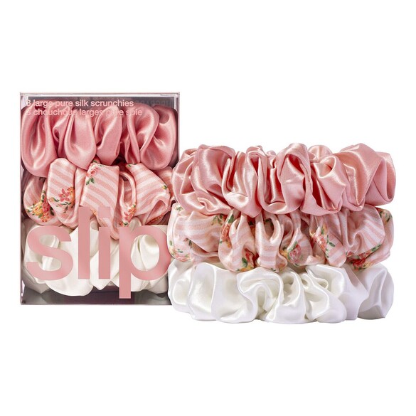 Elastice de par late din matase pura - 3 elastice de par, Slip