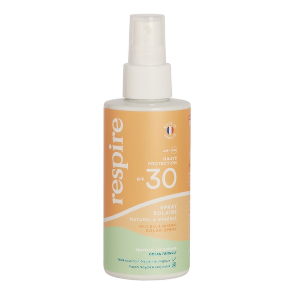 Natural and Mineral Solar Spray SPF 30 - Spray de protectie solara, Respire