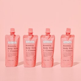 Rosehip Body Scrub & Cleanser - Mini exfoliant pentru corp