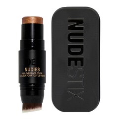 Nudies All Over Face Color Bronze Glow - Stick bronzant si iluminator, NUDESTIX