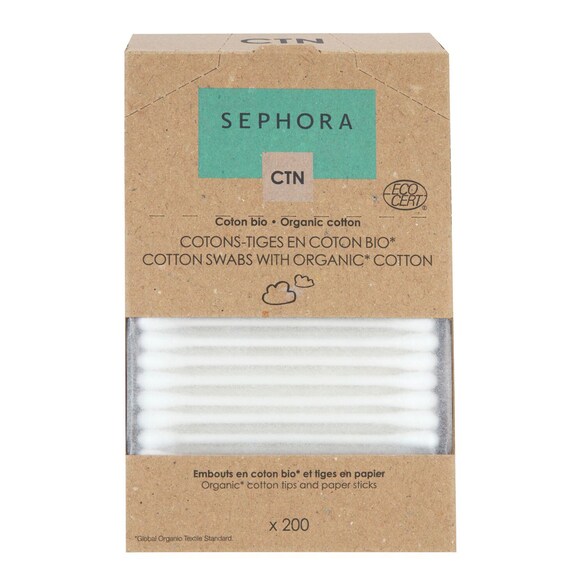 Cotton Swabs with Organic Cotton - Betisoare pentru indepartarea machiajului, Sephora Collection