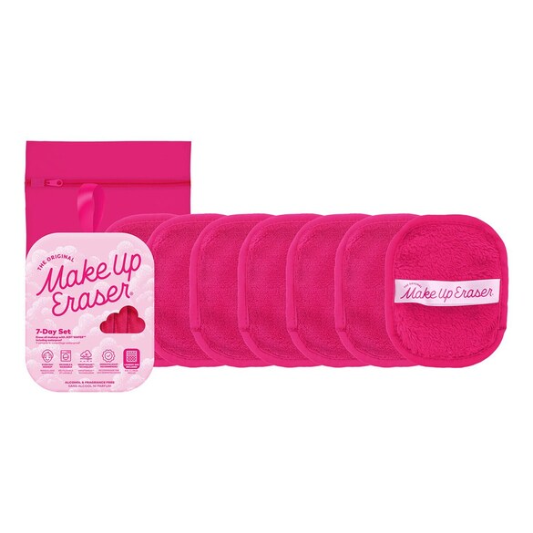 Set Original Pink 7-Day - Set de Șervețele Demachiante Reutilizabile, Make Up Eraser
