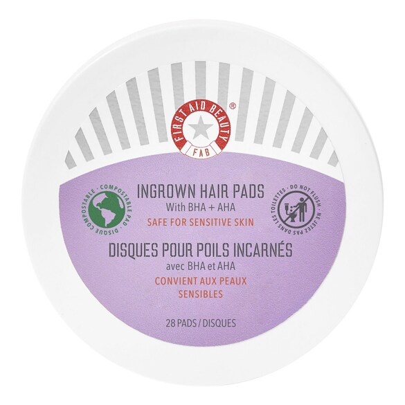 Ingrown Hair Pads - Discuri compostabile pentru peri incarnati x60, First Aid Beauty