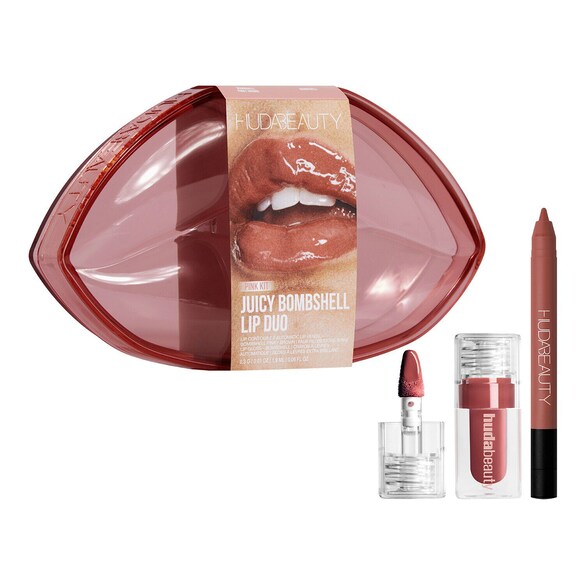 Juicy Bombshell Lip Duo Kit - Trusa de machiaj de buze, Huda Beauty