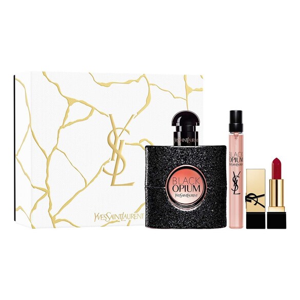 Black Opium & Rouge pur Couture - Set cadou apa de parfum femei & ruj, Yves Saint Laurent
