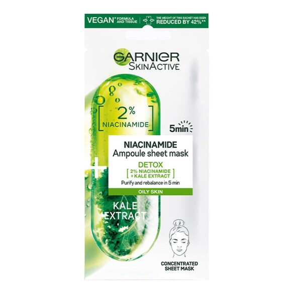 Garnier Detox Mask with 2% Niacinamide & Kale, LABO GARNIER